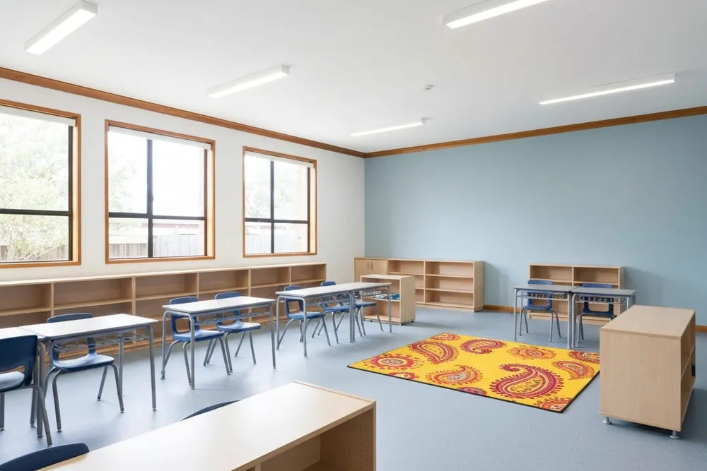 Bright, freshly painted classroom by Proline Painting